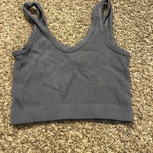 Women's Ribbed Gray Tank Top